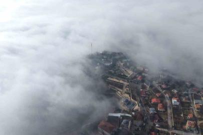 Sis perdesi altındaki Elazığ drone ile görüntülendi