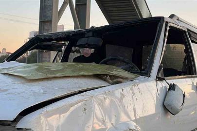 Takla atarak hurdaya dönen Tofaş’ın sürücüsü yaralandı