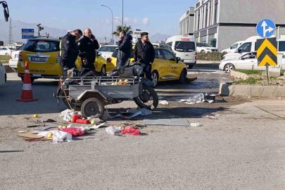 Taksi ile sepetli motosiklet çarpıştı: 2 yaralı