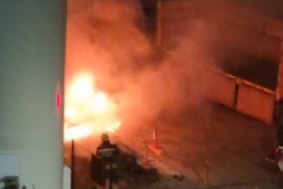 Tekirdağ’da hastane bahçesinde oksijen tüplerinin yanında yangın