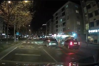 Tekirdağ’da kaza anı araç kamerasında: Park halindeki otomobili biçti