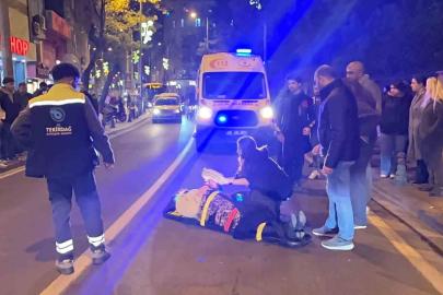 Tekirdağ’da motosikletin çarptığı kadın yaralandı