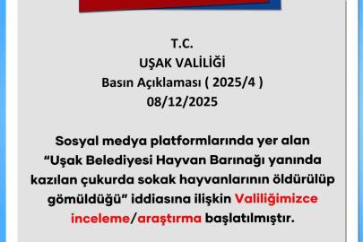 Uşak Valiliği, bakım evi yanında ölü hayvan bulunduğu iddialarıyla ilgili inceleme başlattı