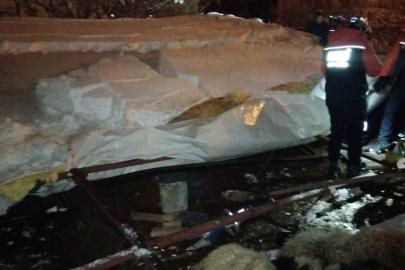 Van’da ahır çöktü, 5 küçükbaş hayvan telef oldu