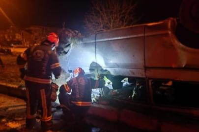 Yoldan çıkan otomobil ters döndü; 1 yaralı