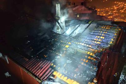 Zonguldak’ta alevler geceyi aydınlattı, itfaiye papağanı yangın ortasından kurtardı