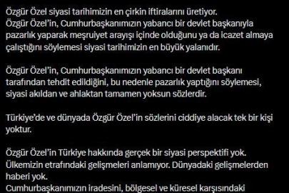 AK Parti Sözcüsü Çelik: "Özgür Özel siyaset yapmıyor, iftira üretim merkezi olarak çalışıyor"