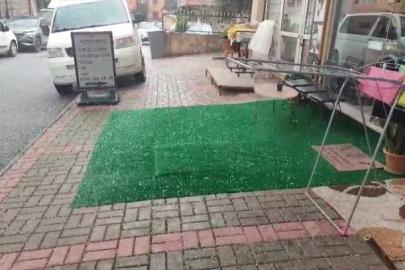 Alanya’da sağanak yağış yerini doluya bıraktı