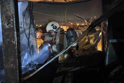 Antakya’da konteyner yangını