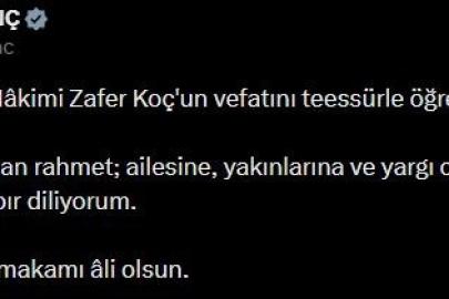 Bakan Tunç’tan Yargıtay Tetkik Hakimi Koç için başsağlığı mesajı