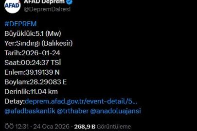 Balıkesir Valiliği’nden deprem açıklaması