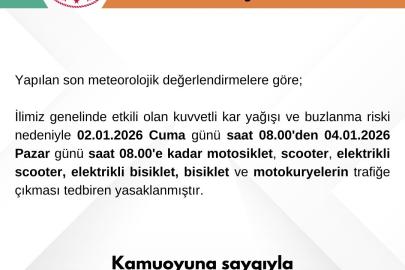 Bartın’da motosikletlerin trafiğe çıkışı yasaklandı