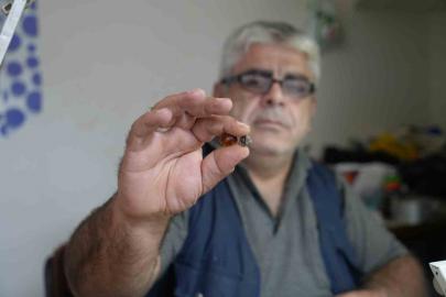 Bayburtlu kehribar ustası işlediği taşta milyonlarca yıllık böcek fosili buldu