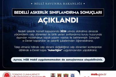 Bedelli askerlik sınıflandırma sonuçları açıklandı
