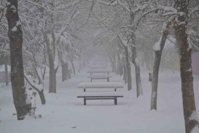 Besni’de kar yağışı ilçeyi beyaza bürüdü