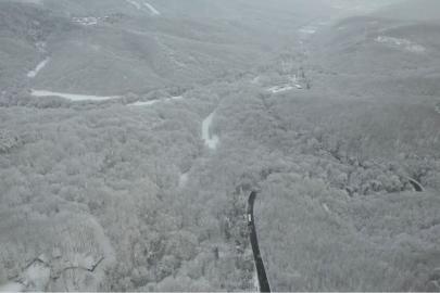 Beyaz örtüyle kaplanan Sarıyer havadan görüntülendi