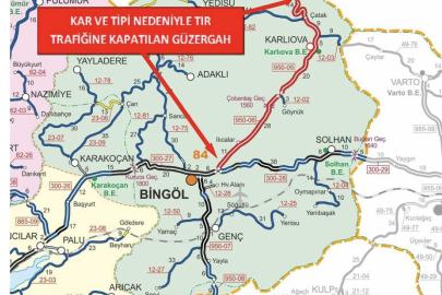Bingöl-Erzurum karayolu tır trafiğine kapatıldı