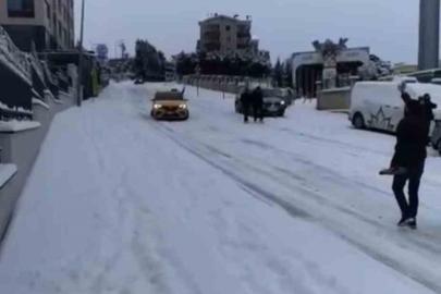 Buzlu yolda kaza böyle geldi