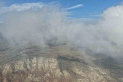 Çankırı’yı kaplayan sis bulutları havadan görüntülendi