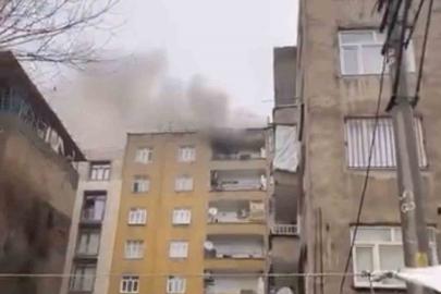 Diyarbakır’da 7 katlı apartmanda korkutan yangın