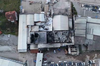 Düzce’de strafor fabrikasında hasarın boyutu ortaya çıktı