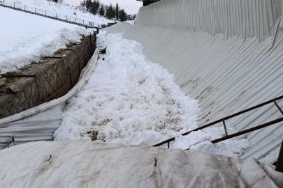 Elazığ’da ahırın tavanı çöktü