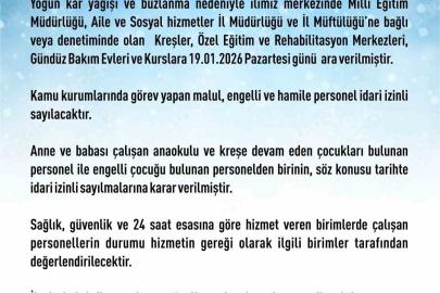 Elazığ’da rehabilitasyon ve bakımevi kurslarına kar tatili