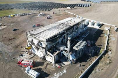 Elektrik üretim tesisinde çıkan yangın kontrol altına alındı