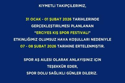 Erciyes Kış Spor Festivali’ne olumsuz hava engeli