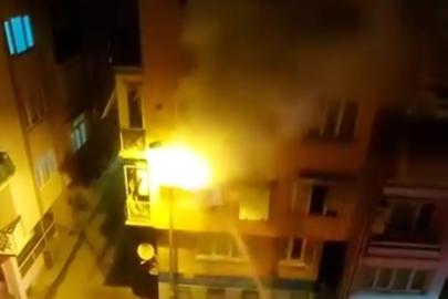 Evin balkonunda çıkan yangın paniğe neden oldu