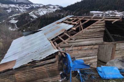Giresun’da fırtınada bazı seralar ve yayla evleri hasar gördü