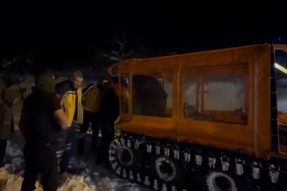 Hasta kadının imdadına paletli araçla AFAD yetişti