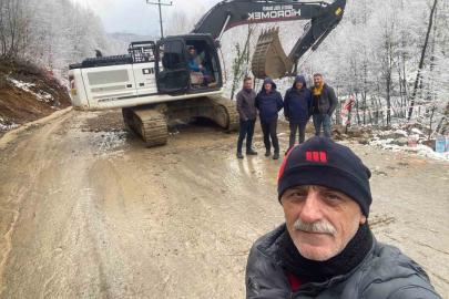 Heyelan nedeniyle kapanan yol onarıldı