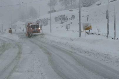 Hopa-Borçka karayolunda kar ve tipi ulaşımı güçleştiriyor