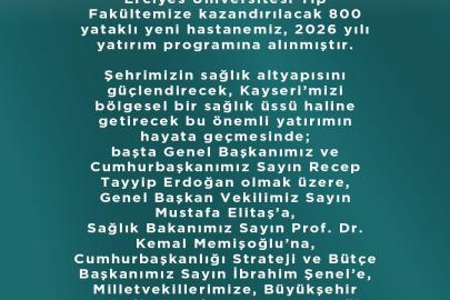 Hüseyin Okandan: "800 yataklı yeni hastanemiz hayırlı olsun"