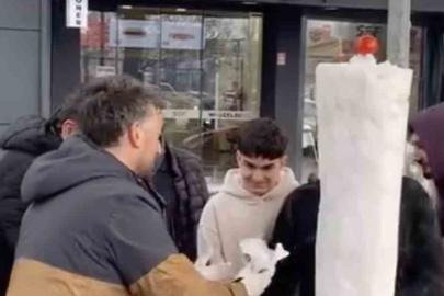 İnegöl’de döner ustasından "kardan döner" ikramı