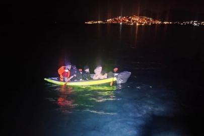 Kanoyla kaçarken yakalandılar