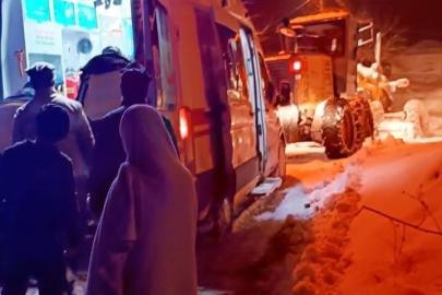 Kapalı köy yolunun açılmasıyla hasta hastaneye ulaştırıldı