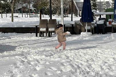 Karın yağışına en çok çocuklar sevindi