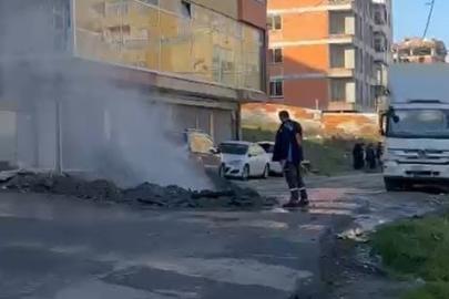 Kazı sırasında delinen doğal gaz borusu nedeniyle faciadan dönüldü