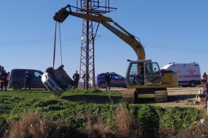 Keşan’da sulama kanalına düşen otomobilin sürücüsü hayatını kaybetti