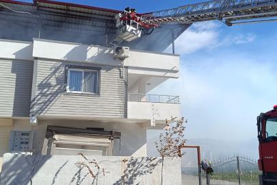 Kırıkhan’da çatı yangını