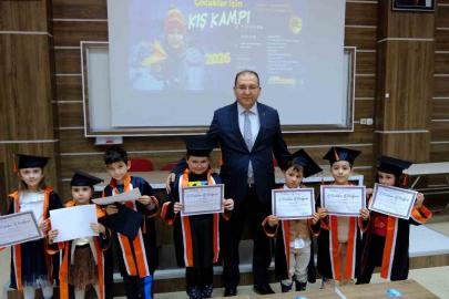 Kış Kampı’nda miniklerin mezuniyet sevinci
