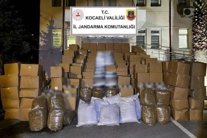 Kocaeli’de 6,3 milyon liralık makaron ve tütün ele geçirildi