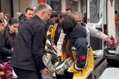 Mağazanın merdivenlerinden düşen kadın hastanelik oldu