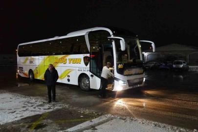 Malatya’da kar yağış nedeniyle otobüs seferleri durduruldu
