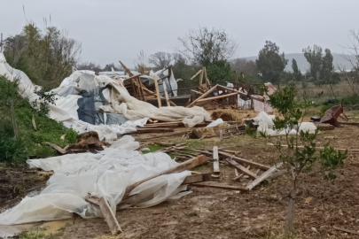 Manavgat’ta hortum 300 dönümlük alanda seraları yerle bir etti