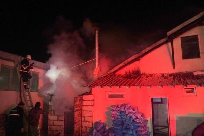 Mermer fabrikasında yangın çıktı