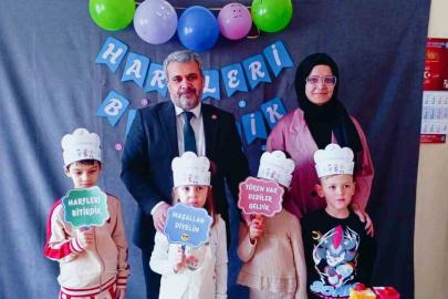 Minik öğrencilerin harfleri bitirme sevinci