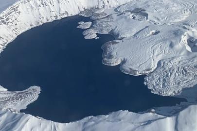 Nemrut Krater Gölü’nün kış güzelliği mest etti